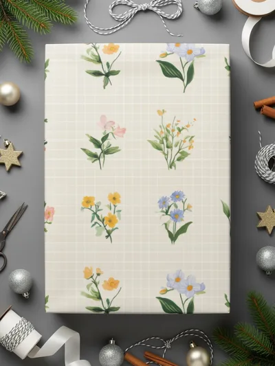 Digital Floral Clipart, Watercolor Flower Illustration, Seamless Pattern Tile, Scrapbook Paper, Digital Paper, Flower Design, Digital wrapping paper with floral pattern.