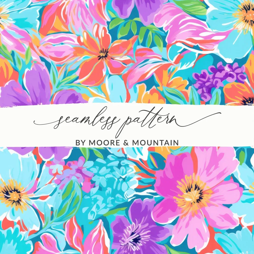 Ditsy Floral Seamless Pattern Colorful Flower Design, Fabric Print, Scrapbook Paper, Digital DownloadDigital Floral Pattern, Colorful Flowers Design, Seamless Flower Digital Paper, Bright Floral Art, Fabric Design Digital, Flower JPEG Files - Moore and Mountain