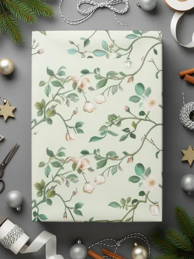 Digital Floral Pattern, Seamless Blossom Design, Chinoiserie Style, Flower Wallpaper, Printable Fabric Pattern, Floral Digital Paper - Moore and Mountain