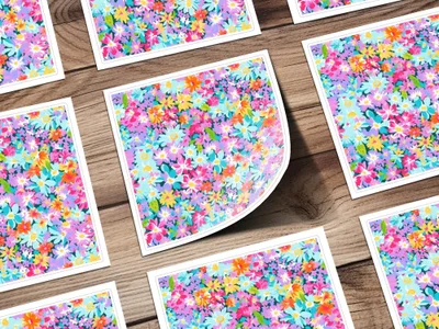 Ditsy Digital Floral Pattern, Seamless Flower Design, Colorful Background, Repeating Fabric Print, Scrapbooking Paper, Digital Download - Moore and Mountain
