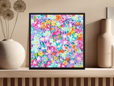 Ditsy Digital Floral Pattern, Seamless Flower Design, Colorful Background, Repeating Fabric Print, Scrapbooking Paper, Digital Download - Moore and Mountain