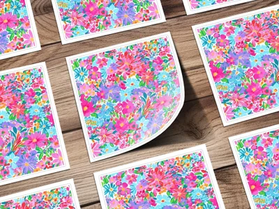 Ditsy Digital Floral Pattern, Seamless Flower Design, Colorful Blooms, Vibrant Print, Fabric Design, Digital Paper, Digital Scrapbooking - Moore and Mountain