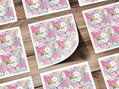 Digital Floral Seamless Pattern, Pink Flowers Design, Flower Print, Digital Paper Pack, Seamless Design for Fabric, Digital Download - Moore and Mountain