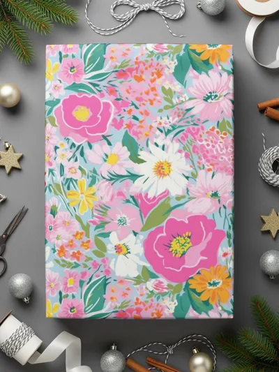 Digital Floral Seamless Pattern, Pink Flowers Design, Flower Print, Digital Paper Pack, Seamless Design for Fabric, Digital Download - Moore and Mountain