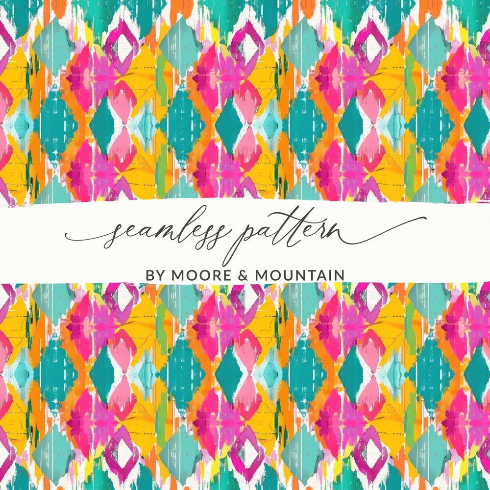 Vibrant Colorful Geometric Seamless Pattern Design
