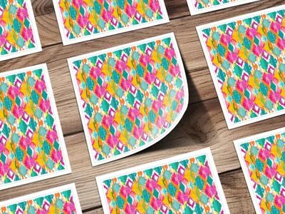Bright Colorful Abstract Geometric Art Prints