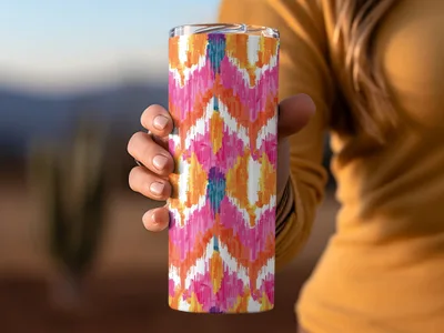 Vibrant Ikat Pattern Tumbler for Stylish Hydration