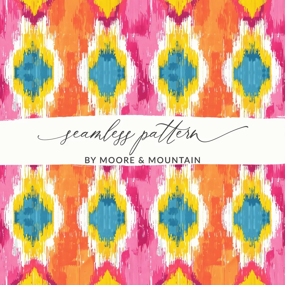 Vibrant Ikat Seamless Pattern by Moore & Mountain