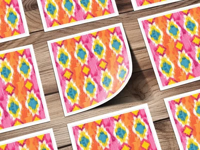 Vibrant Multicolor Geometric Design Stickers Sheet