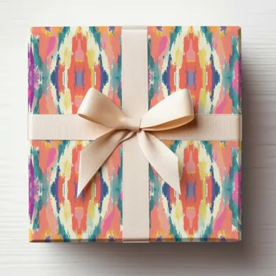 Vibrant Abstract Patterned Gift Wrapping Sheet