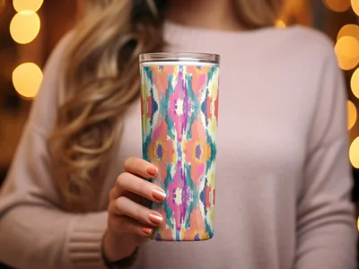 Vibrant Multicolor Patterned Insulated Tumbler Cup