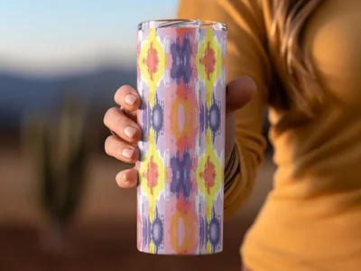 Colorful Ikat Pattern Insulated Tumbler Cup