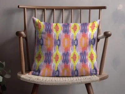 Abstract Multicolor Ikat Design Accent Pillow product