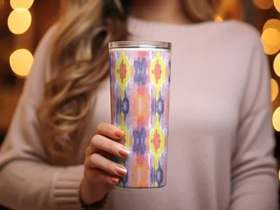 Vibrant Colorful Patterned Insulated Tumbler Cup