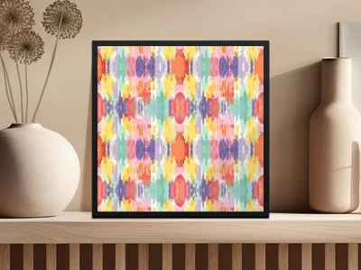 Colorful Abstract Geometric Pattern Framed Art Print