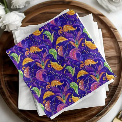 Mardi Gras Seamless Purple Background Pattern, Digital Mardi Gras Background Saemless