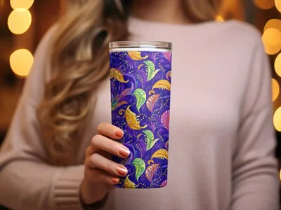 Mardi Gras Seamless Purple Background Pattern, Digital Mardi Gras Background Saemless