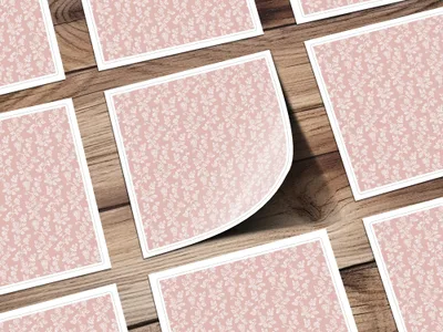 Floral Patterned Pink Decal Sticker Sheet Product