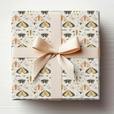 Moth and Butterfly Decorative Wrapping Paper Product