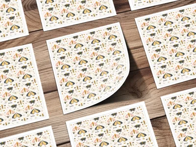 Colorful Butterfly and Bee Pattern Design Sheet Product