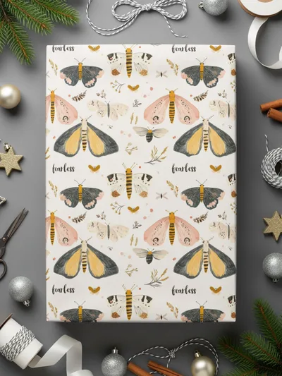 Butterflies and Moths Fearless Wrapping Paper