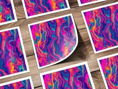 Digital Seamless Pattern, Fluid Art Texture, Vibrant Swirls, Colorful Marble, Abstract Background, Trendy Design, Digital Paper - Moore and Mountain