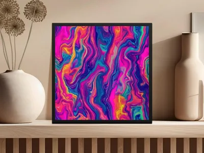 Digital Seamless Pattern, Fluid Art Texture, Vibrant Swirls, Colorful Marble, Abstract Background, Trendy Design, Digital Paper - Moore and Mountain