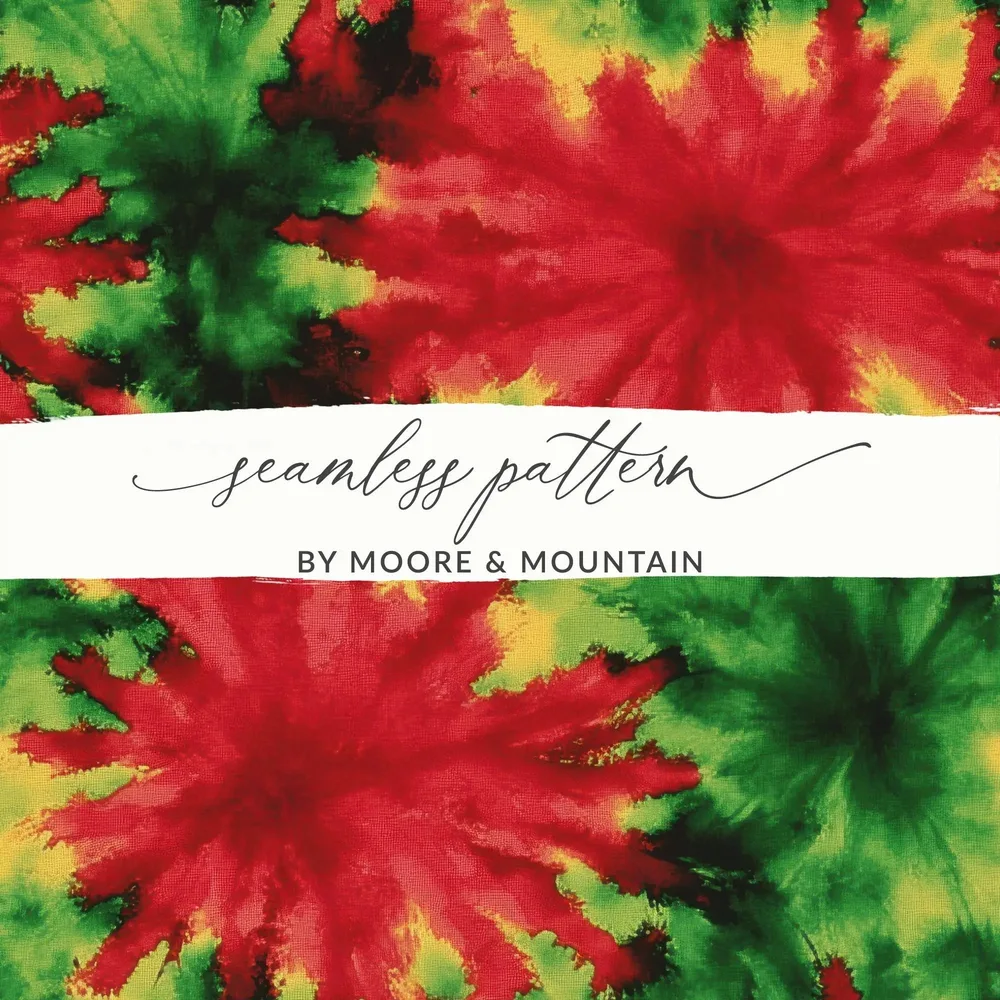 Digital Tie Dye Pattern, Red Green Seamless Design, Festive Digital Paper, Abstract Graphic, Fabric Design, DIY Crafts, Downloadable Digital - Moore and Mountain