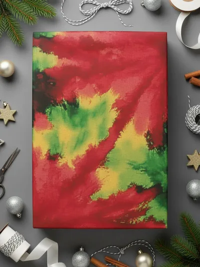 Digital Tie Dye Pattern, Red Green Seamless Design, Festive Digital Paper, Abstract Graphic, Fabric Design, DIY Crafts, Downloadable Digital - Moore and Mountain
