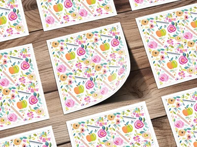 Colorful Floral Pattern with Fruits Decorative Product