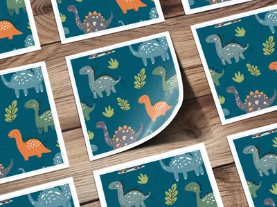 Dinosaur Seamless Pattern Digital Download, Cute Dino Background, Kids Fabric Design, Scrapbooking Paper, Nursery Decor Print - Moore and Mountain