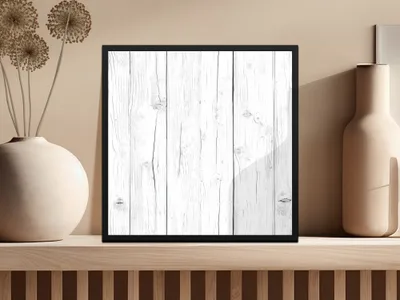 Rustic White Wood Planks Printed Home Decor Artwork