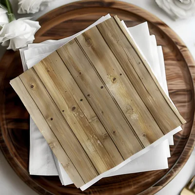 Rustic Wooden Design Burlap Table Napkin Set