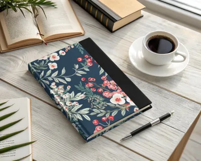 Elegant Floral Design Hardcover Notebook product