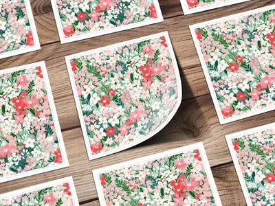 Vibrant Floral Illustration Printed Art Print Product