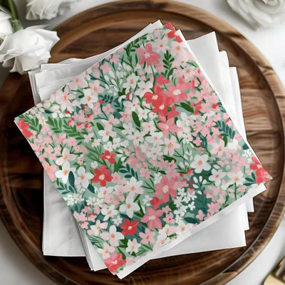 Colorful Floral Design Decorative Napkins Product