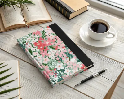 Floral Design Hardcover Blank Journal Writing Notebook