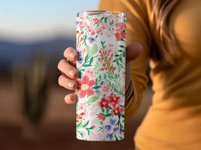 Floral Patterned Tumbler for Stylish Drinkware Enthusiasts