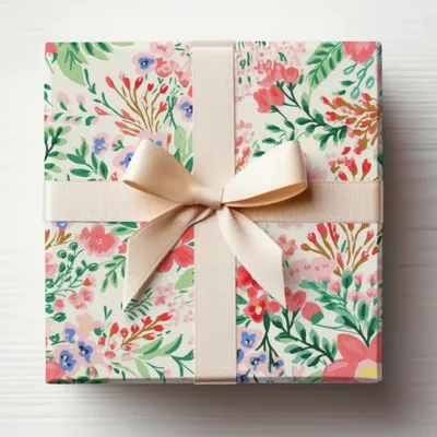 Elegant Floral Gift Box with Ribbon Bow for Any Occasion