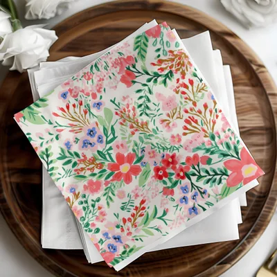 Charming Floral Pattern Decorative Napkins for Parties