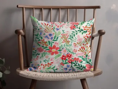 Colorful Floral Print Decorative Pillow Cushion