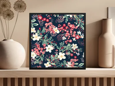 Vibrant Floral Patterned Artwork for Home Decor