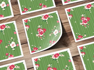 Beautiful Floral Pattern Design on Green Background