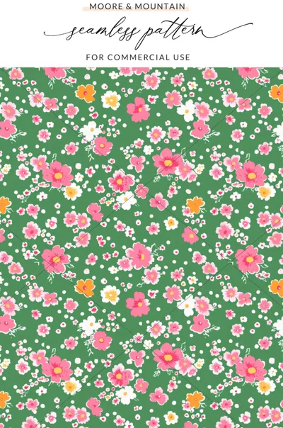 Colorful Floral Seamless Pattern for Commercial Use