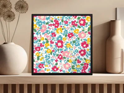 Colorful Floral Pattern Wall Art Decor Print