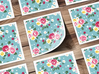 Colorful Floral Pattern with Dotted Background Product