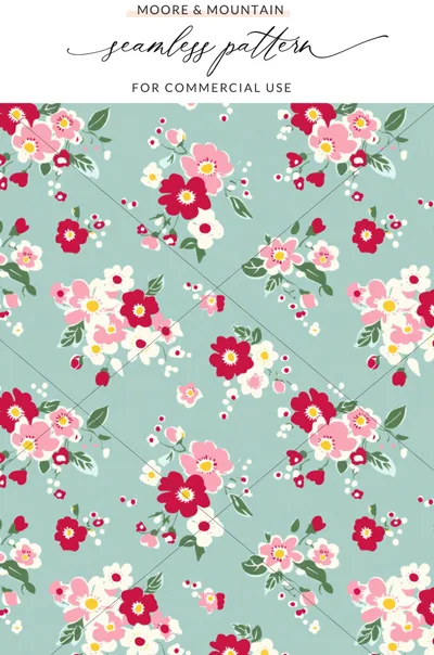 Bright Floral Seamless Pattern for Commercial Use