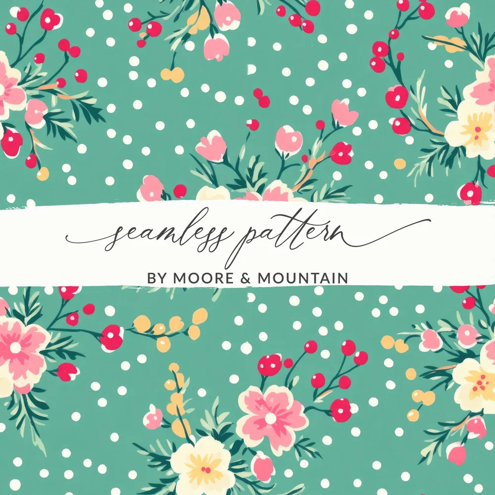 Floral Polka Dots Seamless Pattern by Moore and Mountain