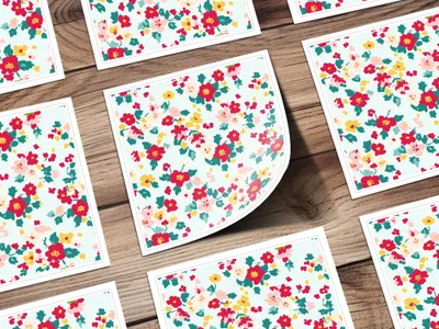 Vibrant Multicolored Floral Pattern Sticker Sheet
