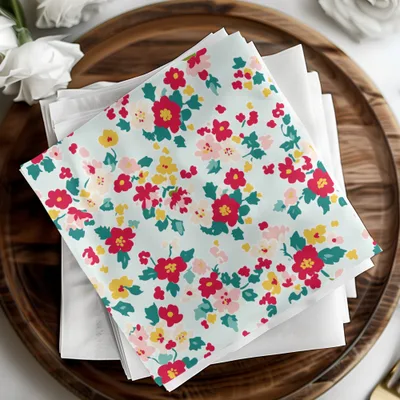 Colorful Floral Patterned Decorative Napkin Set